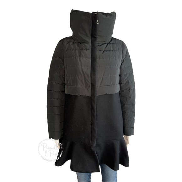 Moncler Rosier Black long Puffer Peplum Ruffle Hem - Picture 10 of 16